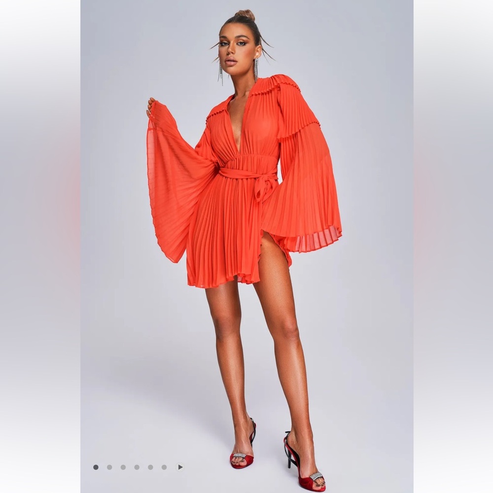 Bella Barnett Lizew Pleated Mini Dress